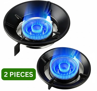 AHIESH LYT Gas Saving Burner Stand | Heavy Duty Windproof Ring | Pack OF 2 | Black | 20 kg Roaster(Black)