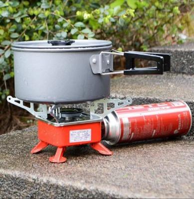 TECHEL Mini Portable Square Shaped Gas Burner Camping Stove Wiyhout Cylinder NBM34 Stainless Steel Manual Gas Stove(1 Burners)