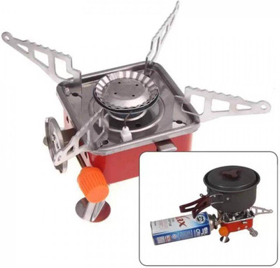 TECHEL Mini Portable Square Shaped Gas Burner Camping Stove Wiyhout Cylinder NBM9 Stainless Steel Manual Gas Stove(1 Burners)