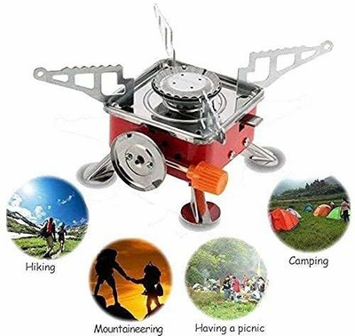 ENMORA Mini Portable Square Shaped Gas Burner Stove For Travlling & Camping JHO32 Stainless Steel Manual Gas Stove(1 Burners)