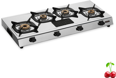 Rich flame Classy Quardo' Silicon Stainless Steel Manual Gas Stove(4 Burners)