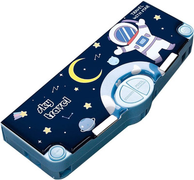 AR Jouiet Mansion Astronaut 3D Art Plastic Pencil Box(Set of 1, Blue)