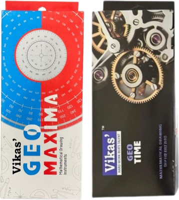 Vikas Geo Maxima and Geo Time Combo Geometry Box Set for Students with Exam Tools Geometry Box(Multicolor)