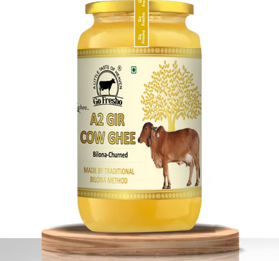 Go Fresho A2 Desi gir Cow | Bilona Method|Pure,Healthy| Ghee Glass Bottle(500 g)