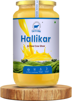 Go Fresho A2 Desi Hallikar Cow Ghee | Pure, Natural and Healthy Ghee Glass Bottle(1000 ml)