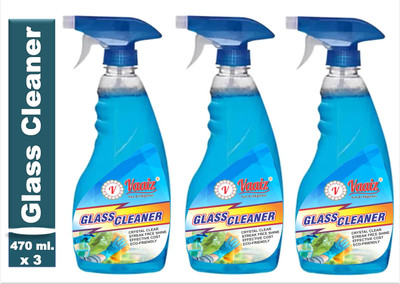 Vaaiz Glass Cleaner & Mirror Cleaner Spray Multi Pack(3 x 470 ml)