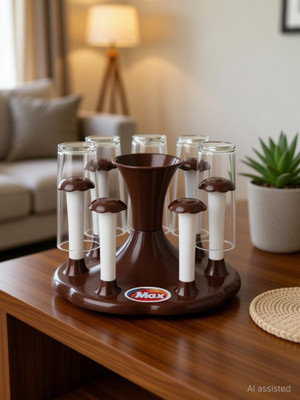 Cre8Kitchwere Plastic Glass and Cutlery Holder for 6 Glasses Stand for Kitchen Organizer 09 Plastic Glass Holder