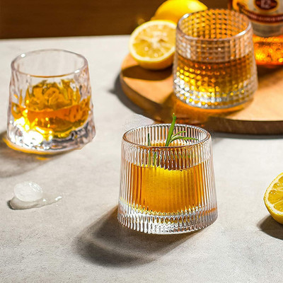 okechuku New1_ OM-1 PCS VERTICAL LINE DANCING GLASS Glass Whisky Glass(250 ml, Glass, Clear)