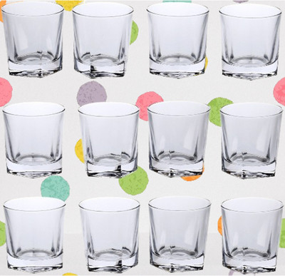 AFAST (Pack of 12) Party Perfect Glasses: Making Every Moment Unforgettable -E30 Glass Set Whisky Glass(200 ml, Glass, Clear)