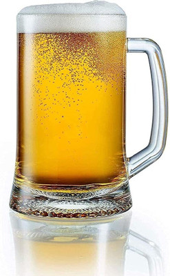 varyon Glass Beer Mug - 1 PcsTransparent, 450 ml Glass Beer Mug(450 ml, Glass, Clear)