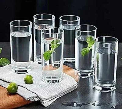 shivv (Pack of 6) Water/Juice Glass _47 Glass Set Water/Juice Glass(300 ml, Glass, Clear)