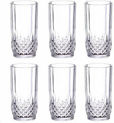 varyon (Pack of 6) Wine Glass Beer Mug Whisky Vodka Home Bar Party Glass Set Wine Glass(235 ml, Glass, White)