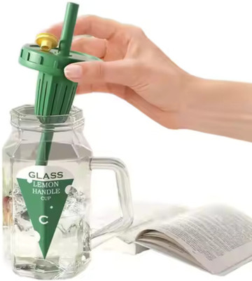 FUN FINDS 500 ml Glass Sipper(Pack of 1, Clear)