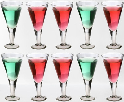 AFAST (Pack of 10) Party Perfect Wine Glasses: Making Every Moment Unforgettable -D49 Glass Set Wine Glass(150 ml, Glass, Clear)