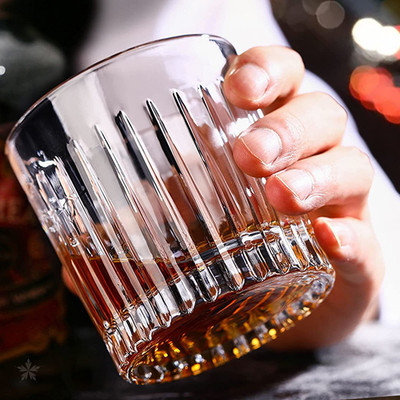 JIGSHTIAL (Pack of 6) 300 ML Wine Glass,Water Juice Tumbler Glass Multi-Purpose Beverage Glass Set Whisky Glass(300 ml, Glass, Clear)