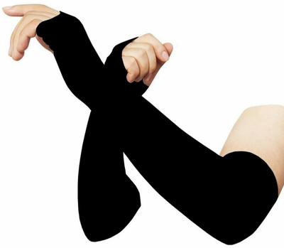 OXXIHOME UV Protection Cooling Arm Sleeves Cotton, Nylon Arm Warmer(Black)