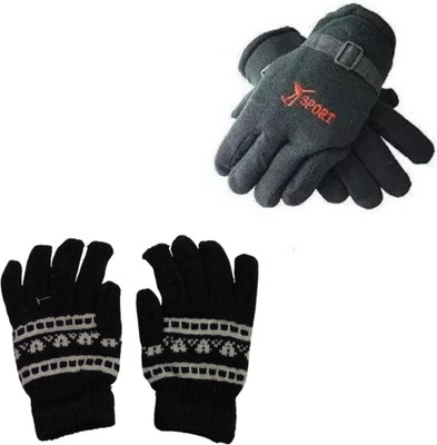 SMART SEWINGERS Self Design Winter Men & Women Gloves