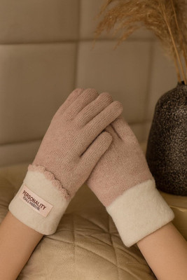 DesoRia Self Design Winter Women Gloves