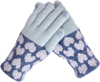 DesoRia Floral Print Winter Women Gloves