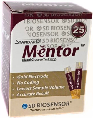 OROSTAN Mentor Blood Glucose Test Strips (STANDARD, SD BIOSENSOR) - 25 Glucometer Strips