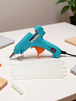 Bandook TURQUOISE 20W 20WATT WITH 10 TRANSPARENT STICKS Standard Temperature Corded Glue Gun(7 mm)