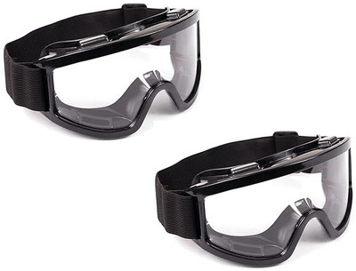 Fruvanta Bike Racing Transparent Goggles With Adjustable Strap Motorcycle Goggles(Black). Power Tool  Safety Goggle(Free-size)