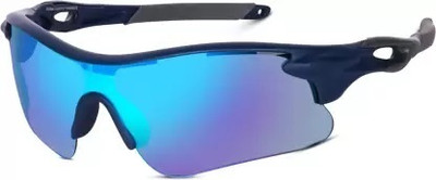 ALDOS UV Protection, Riding Glasses Fully Eyes Safety For Unisex Sports Cricket Goggles(Blue, Grey)