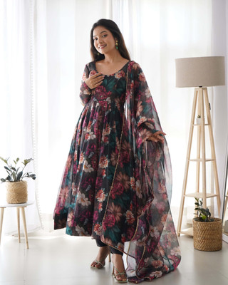 HRIENTERPRISE Anarkali Gown(Multicolor)