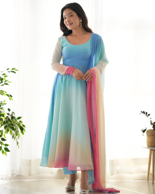 BLUERTONE CREATION Anarkali Gown(Multicolor)