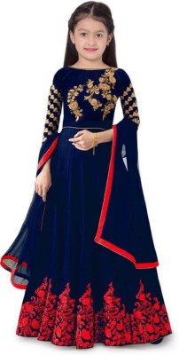 D AND D ENTERPRISE Anarkali Gown(Blue)