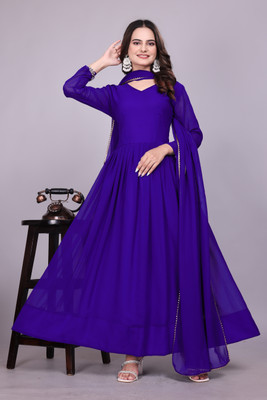 SHIVA CLOTHING Anarkali Gown(Blue)