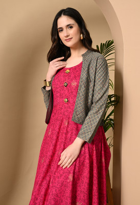 ftDiva Anarkali Gown(Pink)