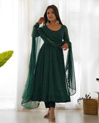 A A ITALIA Anarkali Gown(Green)