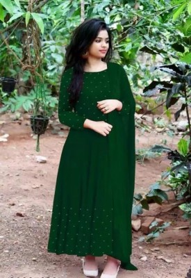 patadiya enterprise Anarkali Gown(Green)