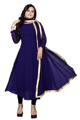 varni creations Women Abstract A-line Kurta(Blue)