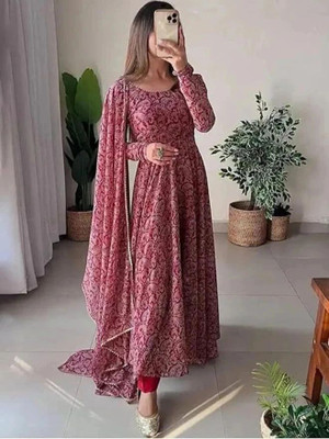 Rajakuddus Anarkali Gown(Maroon)