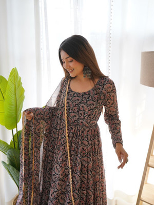 RaxuEnterprise Anarkali Gown(Black)