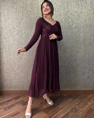 nejadhari tax Flared/A-line Gown(Purple)