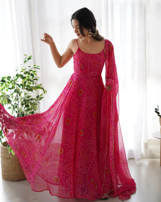 A To Z Cart Flared/A-line Gown(Pink)