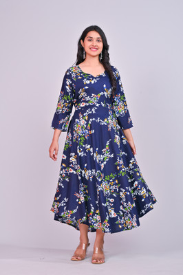 Shree Kripa Flared/A-line Gown(Blue)