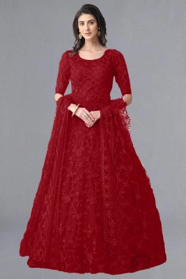 Maa Bhagvati Anarkali Gown(Red)