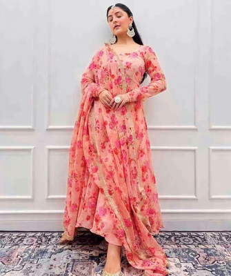 Sehrishs Store Flared/A-line Gown(Pink)