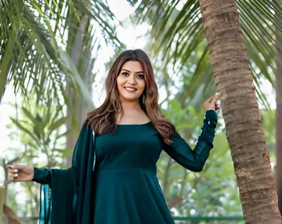 JS CREATIVE Anarkali Gown(Green)