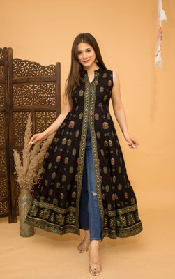 SATLOK CREATION Anarkali Gown(Black)