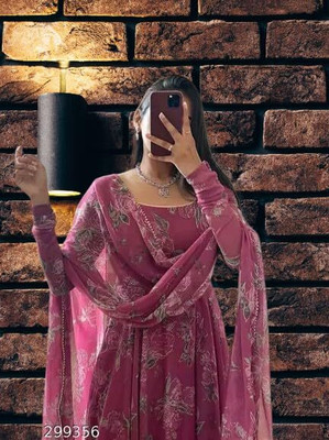 TheShivCreation Flared/A-line Gown(Pink)