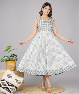 Rosette Women Maxi Grey Full Length Dress