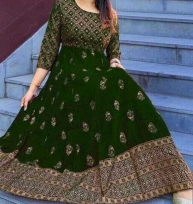 Yeswant Fab Anarkali Gown(Dark Green)