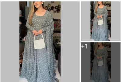 RCI ENTERPRISE Anarkali Gown(Grey)