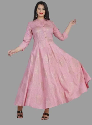 Shree Kripa Flared/A-line Gown(Pink)