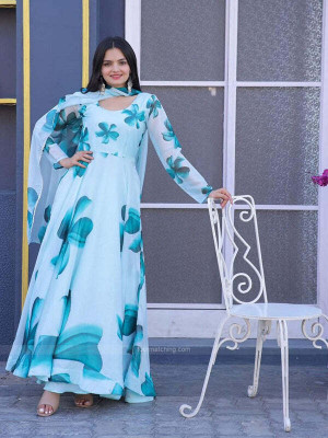 TheShivCreation Flared/A-line Gown(Blue)